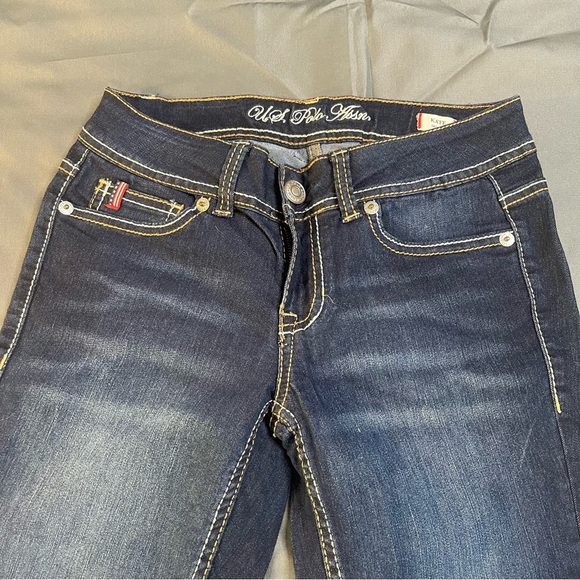 U.S. Polo Assn. Kate Women's skinny Jeans - Dark Blue 3/4 Short - Picture 2 of 7